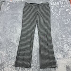 Express Pants Womens Sz 8 Gray Pinstripe Editor Barely Boot Low Rise Stretch